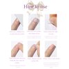 French Tip Press on Nails Short Almond SWEKKE Fake Nails Full Cover Flower False Nails with Designs Pink Yellow Nail Tip Glossy Glue on Nails Acrylic Nails Artificial Nails for Women Girls 24Pcs