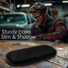 MyEyeglassCase Hard eye glass case | Slim glasses case hard shell with Microfiber Pouch and Cloth | Reading Hard Glasses case | Small & Protective (S5 Rough Black)