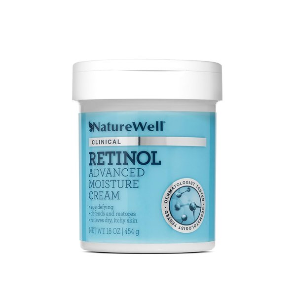 NATURE WELL Clinical Retinol Advanced Moisture Cream for Face, Body, & Hands, Boosts Skin Firmness, Enhances Skin Tone, No Greasy Residue, Version 2.0, 16 Oz