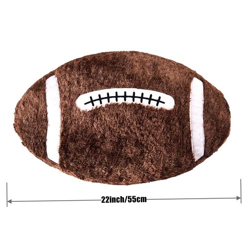 XIYUAN22inch Rugby Sports Pillow Plush Stuffed Sports Balls Toys Fluffy Durable Throw Pillow Cushion Sofa Room Decoratio Soft Sports Toy Gift (Coffee Color)