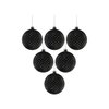 Serene Spaces Living Black Christmas Ornaments 6" Tall and 5" Wide, Pack of 12 Spiked Glitter Christmas Ball Ornament, Perfect for Hanging on Christmas Tree, Indoor and Outdoor Event Party Decoration