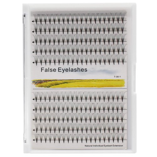 Dedila 10Rows -200Pcs Thickness 0.07mm D Curl 10D Natural Long Individual False Eyelashes Long Stem Premade Fans Volume Eye Lashes Extensions Makeup Cluster Lashes 10-18mm to Choose (16mm)