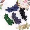 Mdscve 5Pcs Flower Flat Hair Clips for Women Matte Flat Hair Claw French Alligator Clips Non-Slip Cute Duck Billed Flat Claw Clips for Thick Hair for Girls