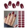AutyaMee Semi Cured Gel Nail Strips (Dark Red)-20 PCS Wine Red Gel Nail Stickers Kit | Works With UV Light | Gel Nail Wraps, Salon Quality & Easy To Use