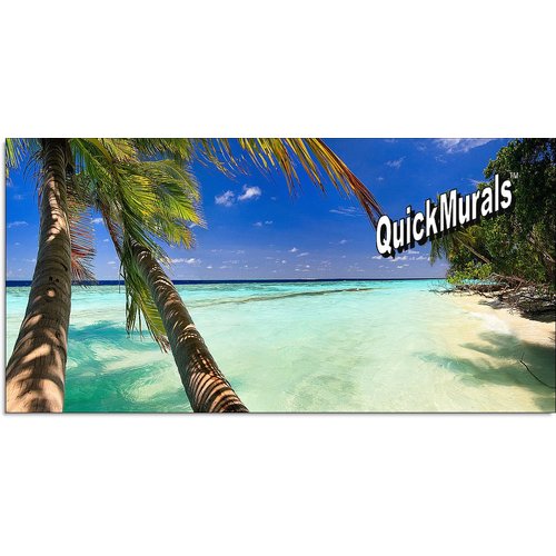Peel and Stick 6ft Wide x 3ft 6inch High 3D Instant Wall Mural Printed ON SELF Adhesive Canvas! Removeable & Re-usable! (Tahiti Wall Mural)