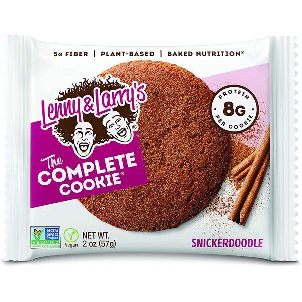 Lenny & Larry's The Complete Cookie, Snickerdoodle, Soft Baked, 8g Plant Protein, Vegan, Non-GMO, 2 Ounce Cookie (Pack of 12)
