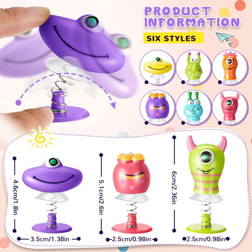 Deekin 24 Pieces Big Eye Animal Toys Spring Launchers Toys Jumping Toys Bouncy Christmas Party Favors for Boys and Girls Classroom Prizes Return Goodie Bag Fillers, 6 Styles