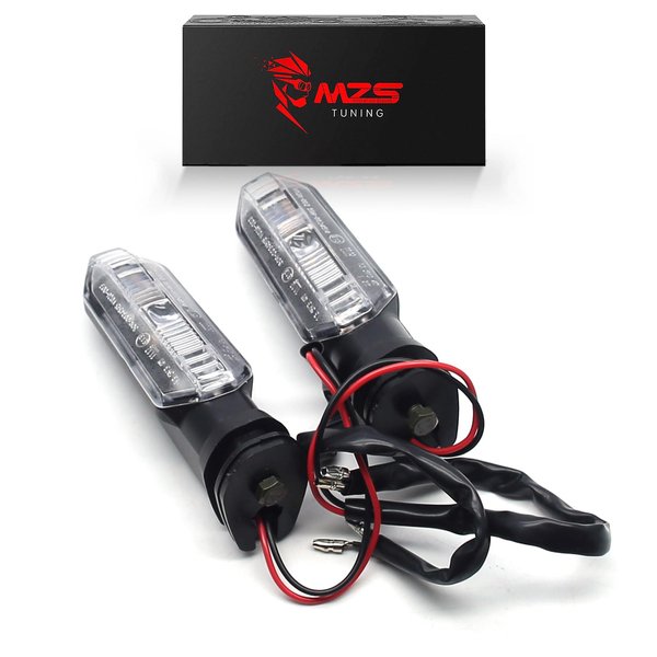 MZS Motorcycle Turn Signal Lights, LED Amber Lamp Front Rear Blinker Indicators Compatible with GROM CB300R CBR500R CB500F CB500X CB650R CBR600RR CBR650R CBR1000RR CB1000R CRF300L NC750X Rebel 300 500