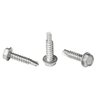 #8 x 3/4" Hex Washer Head Self-Drilling Tek Screw Zinc Plated Steel for Attaches Sheet Metal Steel or Steel to Metal - Box of 100