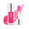 ZHISHUDL Plumping Lip Oil Lip Glow Oil Lip Gloss Oil Lip Stain Long Lasting Hydrating Non-sticky Big Brush Head Glitter Shine Clear Lip Oil Tinted for Lip Care -015 Cherry Red