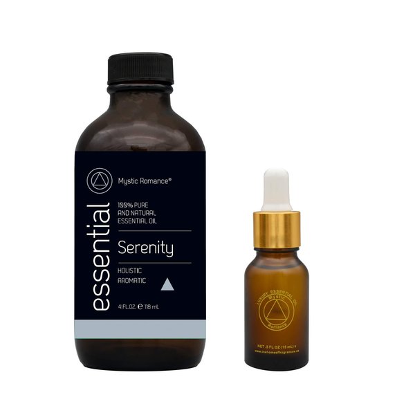 Serenity 4oz and 0.5oz Essential Oil Set (two bottles, one of 4 OZ. and the other of 0.5 OZ.)