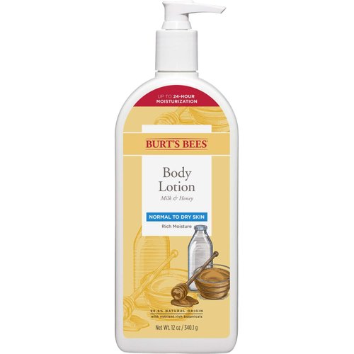 Burts Bees Body Lotion for Normal to Dry Skin with Milk & Honey, 12 Oz (Package May Vary)