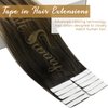 Ve Sunny Human Hair Tape in Extensions Ombre Black Tape in Hair Extensions Real Human Hair Black Ombre Dark Brown Mix Ash Blonde Tape on Hair Extensions Ombre Tape Hair Extensions 25g 10pcs 16inch