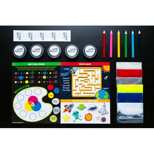 Crazy Aaron's Thinking Putty for Kids - DIY Special Effects Putty Kit (6 Putties Included)- Glow-In-The-Dark, Sparkle, Heat-Sensitive - Includes Colored Pencils and Instructional Mat - Never Dries Out