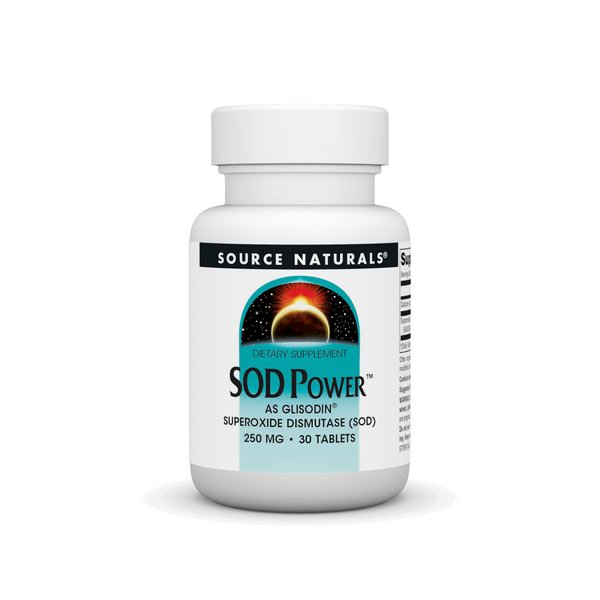 Source Naturals SOD Power As Glisodin, Superoxide Dismutase, Dietary Supplement 250mg - 30 Tablets