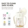 GROSMIMI x KNOTTED Flip Top Spill Proof Sippy Cup, PPSU, BPA Free, Stage 2 Straw for Toddlers (Cream bunny 6oz)