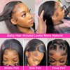 Mengkai 13X6 Straight Lace Front Wigs Human Hair Pre Plucked with Baby Hair 13x6 HD Transparent Lace Frontal Wigs Human Hair 180% Density Straight Human Hair Wigs for Black Women 30 Inch Glueless Wigs