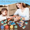 GQIRIL Dinosaur Snap Building Toys - Dinosaurs Snap Together Wooden Build Blocks Kits, Happy Little Dinosaurs Game, Educational Learning Wood Magnetic Take Apart Playset Toy, Birthday Gifts for Kids