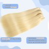 Smartinnov Blonde Hair Extensions for Sew in Hand Tied Real Human Hair Bundles 12 Inch #60 Platinum Blonde Double Weft Hair Extensions Hand Tied Weft Hair Bundles Remy Human Hair for Women 80Gram