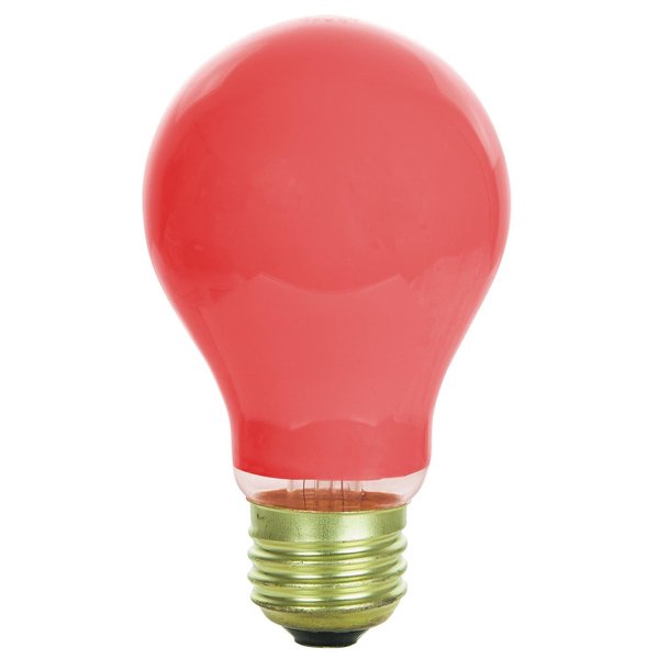 Sunlite 40A/R/2PK Incandescent 40-Watt, Medium Based, A19 Colored Bulb, Red, 2-Pack