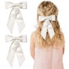 2PCS White Velvet Hair Bows Hair Clips 5" Big Fall Alligator Clips Hair Accessories for Women Girls Toddlers Kids