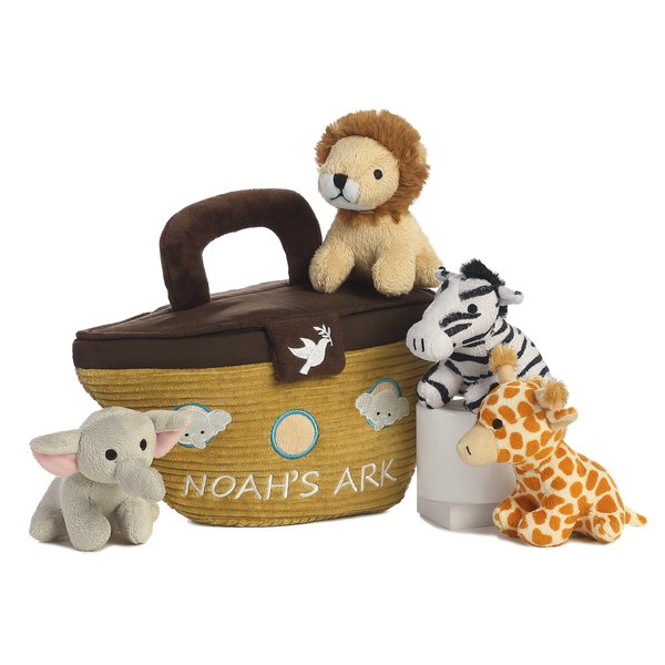 Aurora® Engaging Baby Talk™ Noah's Ark Baby Stuffed Animal - Sensory Delight - Interactive Learning - Multicolor 8 Inches