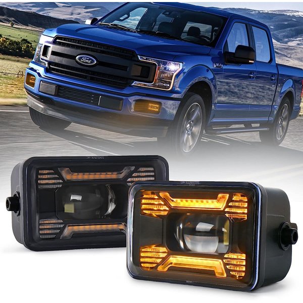 OVSAUTO F150 Fog Lights, Brighter Bumper Driving Fog Lights with Amber Beam for F-150 2015-2020, Super Duty 2017-2018