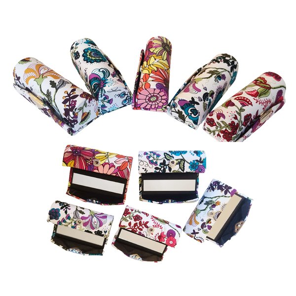 10pcs Lipstick Holder Case Box with Mirror Assorted Flower Pattern Design