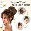 MORICA 1PCS Messy Hair Bun Hair Scrunchies Extension Curly Wavy Messy Synthetic Chignon for Women (1-6#(Dark Brown))