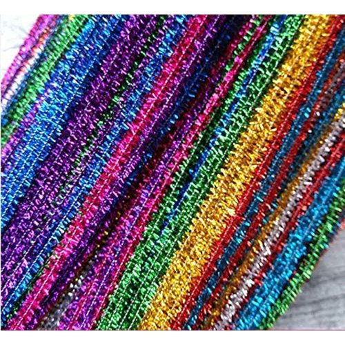 100Pcs Glitter Sparkle Pipe Cleaners Tinsel Chenille Stems,10 Colors Metallic Pipe Cleaner for DIY Crafts,Arts,Wedding,Home,Party,Holiday Decoration 6 mm x 12 Inch (100)