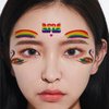Pride Day Rainbow Face Temporary Tattoos Sticker for Women Girls Eye Face Makeup Decoration Gay LGBT Butterfly Unicorn Heart Rainbow Body Art Waterproof Fake Tattoo for Festival Parade Party 10 Sheets