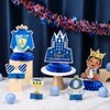 14 Pieces Royal Prince Themed Honeycomb Centerpiece Blue Little Prince Table Decoration African American Prince Birthday Baby Shower for Boy Kids' Party Supplies