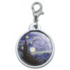 Chrome Plated Metal Small Pet ID Dog Cat Tag Art Paintings - Starry Night Vincent Van Gogh