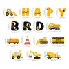 Construction Happy Birthday Party Banner - Pre-strung Construction Party Supplies Decoration Set for Boys Dump Truck Car Garland Vehicle Engineering Theme Party Favors for Birthday