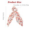 Jewemia Hair Scarf Scrunchies for Women Bow Scrunchy with Ribbon Long Hair Flower Chiffon Scrunchies for Girls Detachable Elastics Hair Scrunchies for Beach Party Dating 5 pcs
