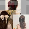 Andelaisi Boho Bow Hair Clips Satin Bow Hair Barrettes Silky Hair Clip Barrette Vintage Bowknot Hair Accessory Satin Ribbon Bowknot Clip Headpiece for Women and Girls Headdress (Blue)