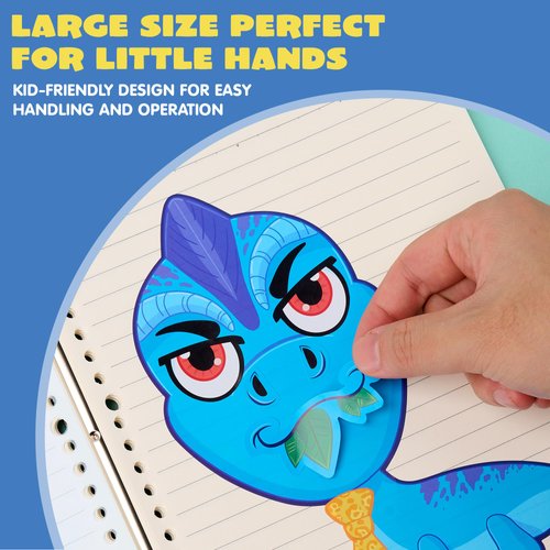 JOYIN 24PCS 9"x6" Make a face Stickers for Kids, Make Your Own Dinosaur Stickers, Animal Party Favors Kids Crafts, Goodie Bags Stuffers for Kids, Classroom Rewards