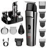 7d24hcare Beard Trimmer for Men - 5 in 1 Kit Electric Razor, Nose Hair Trimmer with LED Display, Cordless Mustache Body Face Grooming Kit, Waterproof Rechargeable Beard Shaver