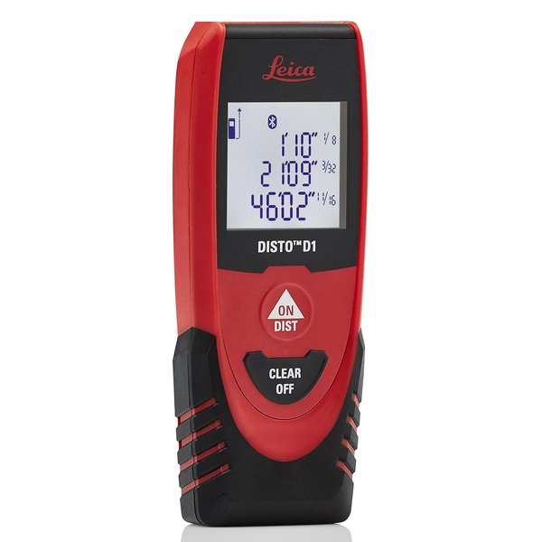 Leica DISTO D1 120ft Laser Distance Measure with Bluetooth 4.0, Black/Red