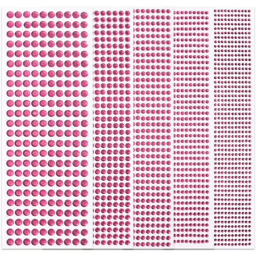 3555 PCS Face Gems Rhinestones Stickers Temporary Tattoo Stickers Jewels for Crafts 3/4/5/6/8MM Stick On for Hair Gems Makeup Self Adhesive Jewel Crystal Gem Stickers for Scrapbooking (Light Pink)