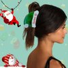 2 Pack Christmas Hat Hair Claw Clips for Girls Acrylic Jaw Clips Christmas Themed Styling Barrette Hair Accessories for Women Girls Thin and Thick Hair (Green and Red)