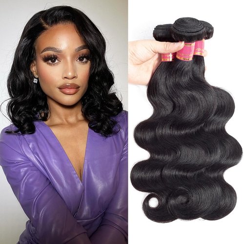 beauty youth Brazilian Human Virgin Hair Bundles Body Wave(16 14 12inch) Unprocessed 3 Bundles Human Hair Body Wave Hair Extensions for Black Women