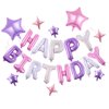 Birthday Banner, 3D Mylar Foil Happy Birthday Balloons, 26pcs Birthday Party Decorations with 8pcs Star Balloons for Kids Girls Women Adults Ecofriendly Party Supplies, Pantone