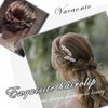 Vacaonio Wedding Pearl Crystal Hair Comb Rhinestone Bridal Hair Pin Hair Piece Silver Flower Hair Combs Arylic Flower Hair Comb Decorative Hair Accessories for Women and Girls Headdress