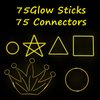 UURM 75 Glow Sticks Bracelets and Necklaces, 8'' Glowsticks Bulk Pack Bright Glow in the Dark Party Supplies for Kids (Yellow)
