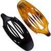 CROWN GUIDE Hair Claw Clips for Long Thick Hair Womens Crystal Plastic Curved Side Slide Hair Clips Comb Girls Ladies Beauty Accessory Pin Teeth Clamp 2pcs(Black and Coffee)