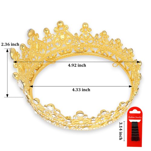 BAHABY Gold Crown Cake Topper for Wedding Birthday Baby Shower Party Favors