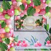 91pcs LEBERY Tropical Balloons Arch Garland Kit, Pink Green Gold Confetti Balloons with Tropical Palm Leaf for Tropical Aloha Hawaii Jungle Summer Beach Moana Theme Birthday Baby Shower Party Supplies