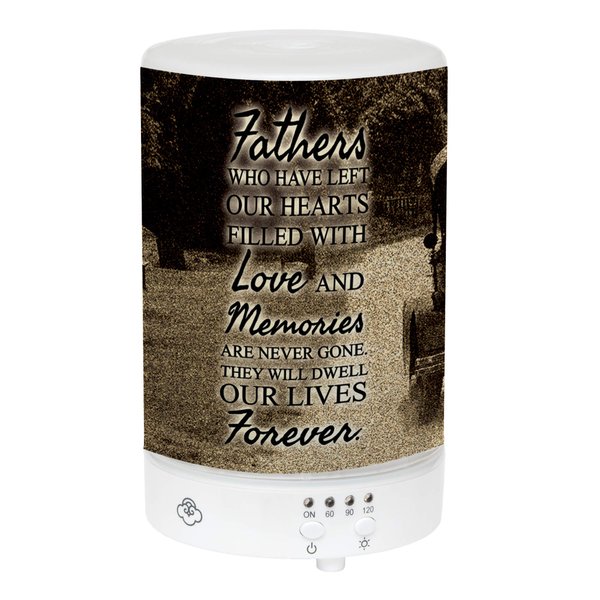 Elanze Designs Fathers Never Gone in Memory Frosted Glass 8 Color LED Light Essential Oil Diffuser