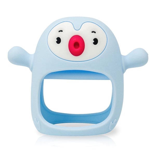 Teething Toy for Infants & Babies, Teethers for Babies 3-6 Months, Baby Teethers 0-6 Months, Teething Toys 6-12 Months, TotCo Never-Drop Baby Teething Toy, Blue